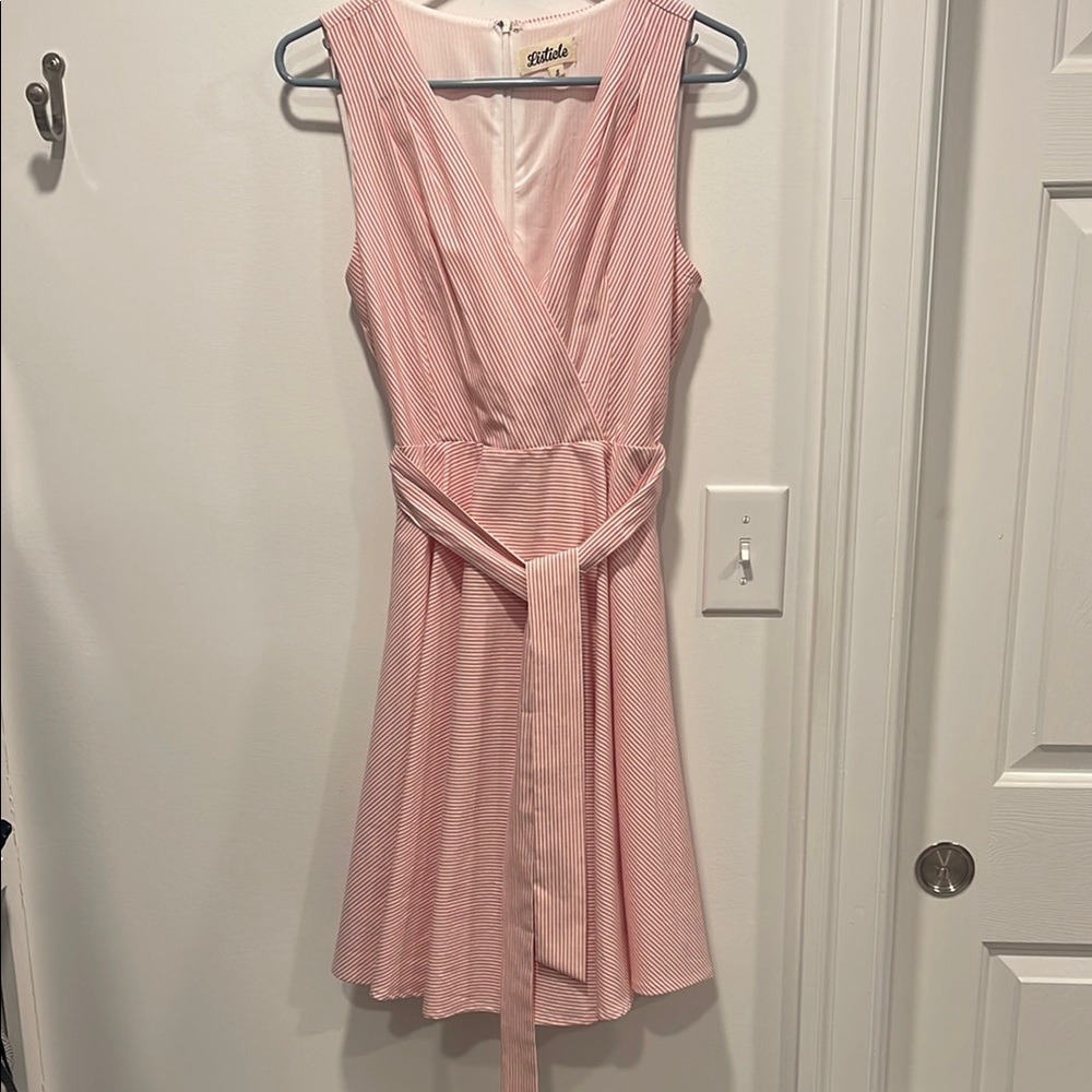Listiele Pink Wrap Tie Front Sundress
